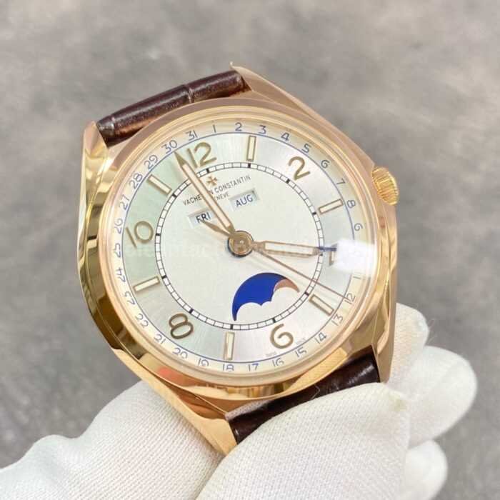 ZF Factory Vacheron Constantin Fiftysix 4000E000R B438 40mm Rose Gold Leather Stra 8 Super Clone Watch,Clean Factory Watch