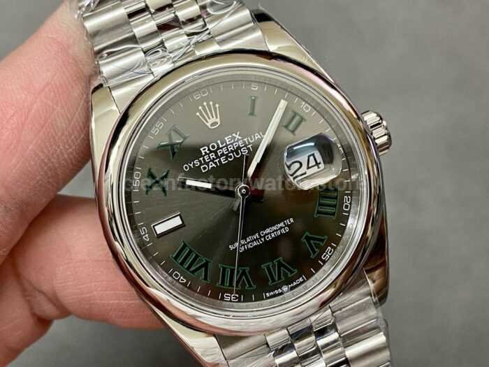 A Factory Rolex Datejust 126200 0017 36mm Full 904L Roman Numerals Grey Dial Jubilee 15 Super Clone Watch,Clean Factory Watch