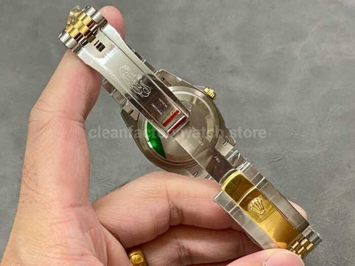 A Factory Rolex Datejust 126203 0033 36mm Half Yellow Gold Diaond Mop Champagne Computer Dial Jubilee 11 Super Clone Watch,Clean Factory Watch