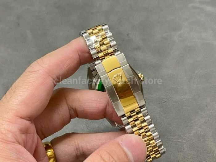 A Factory Rolex Datejust 126203 0033 36mm Half Yellow Gold Diaond Mop Champagne Computer Dial Jubilee 3 Super Clone Watch,Clean Factory Watch