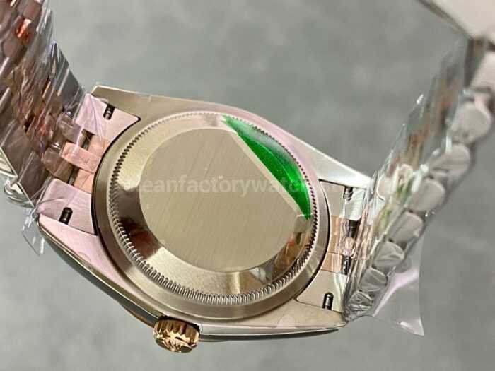 A Factory Rolex Datejust 126231 0021 36mm Half Rose Gold Diaond Mop Mother Of Pearl Dial Jubilee 10 Super Clone Watch,Clean Factory Watch