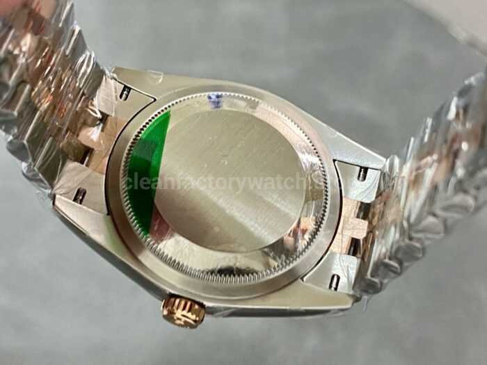 A Factory Rolex Datejust 126231 0023 36mm Half Rose Gold Roman NumeralsDiamond Grey Dial Jubilee 5 Super Clone Watch,Clean Factory Watch