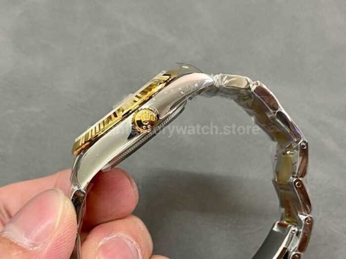 A Factory Rolex Datejust 126233 0016 36mm Half Yellow Gold Champagne Dial 7 Super Clone Watch,Clean Factory Watch