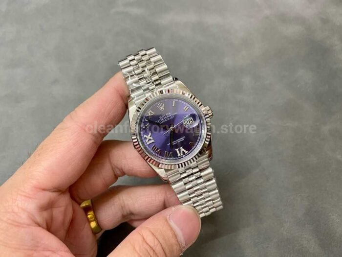 A+ Factory Rolex Datejust 126234-0021 36mm Full 904L Roman Numerals&Diamond Purple Dial Jubilee - Image 4