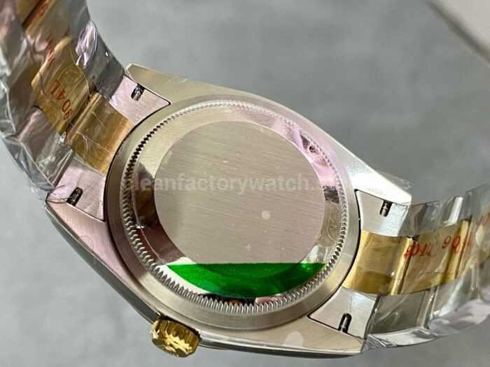 A Factory Rolex Datejust 126283RBR 0008 36mm Diamond Bezel Half Yellow Gold Diaond Mop Black Dial 2 Super Clone Watch,Clean Factory Watch