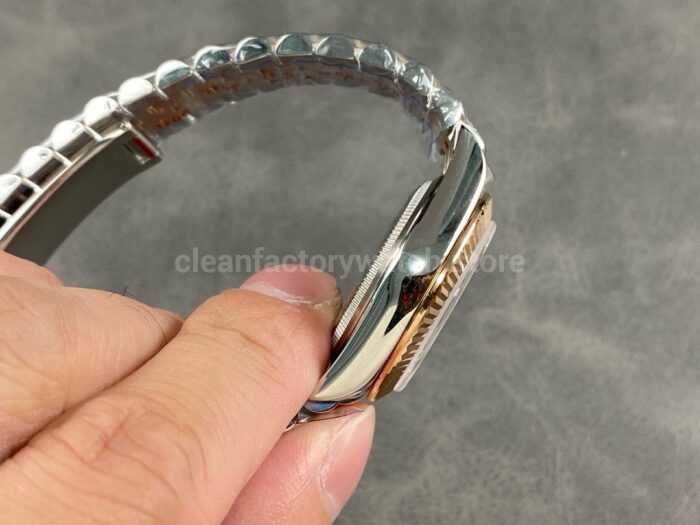A Factory Rolex Datejust 278271 0026 31mm Half Rose Gold Diamond Mop Mother Of Pearl Dial Jubilee 7 Super Clone Watch,Clean Factory Watch