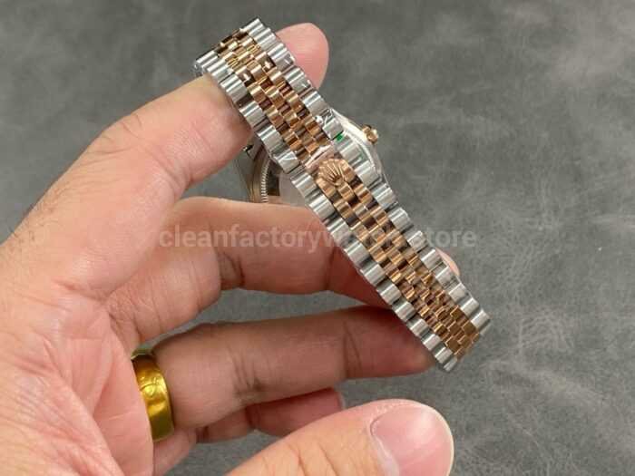 A Factory Rolex Datejust 278271 0026 31mm Half Rose Gold Diamond Mop Mother Of Pearl Dial Jubilee 8 Super Clone Watch,Clean Factory Watch
