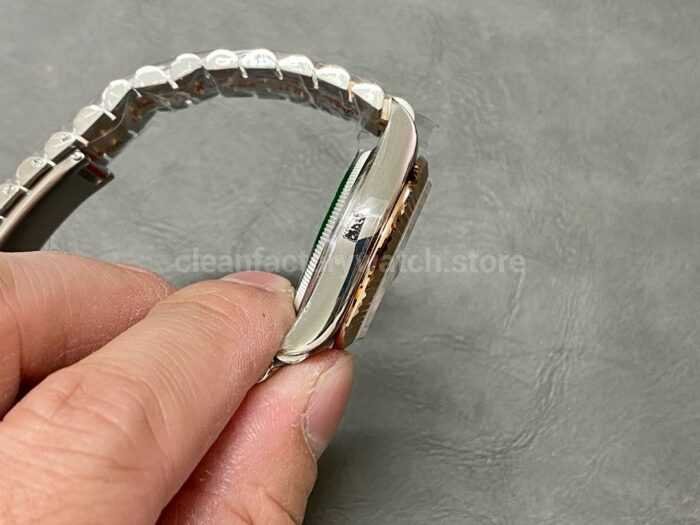 A Factory Rolex Datejust 278271 0028 31mm Half Rose Gold Diamond Mop Brown Dial Jubilee 2 Super Clone Watch,Clean Factory Watch