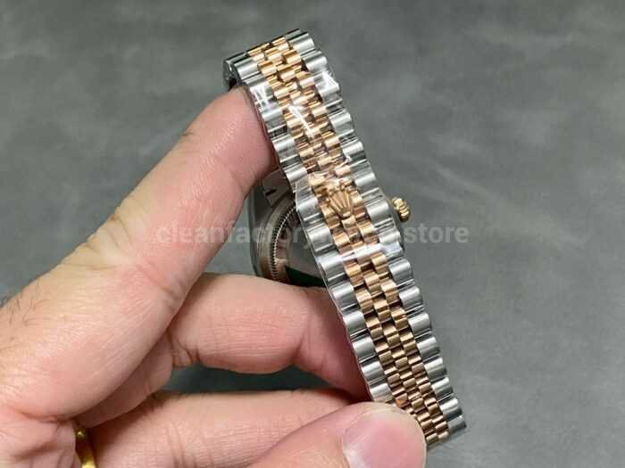 A Factory Rolex Datejust 278271 0030 31mm Half Rose Gold Roman NumeralsDiamond Grey Dial Jubilee 7 Super Clone Watch,Clean Factory Watch