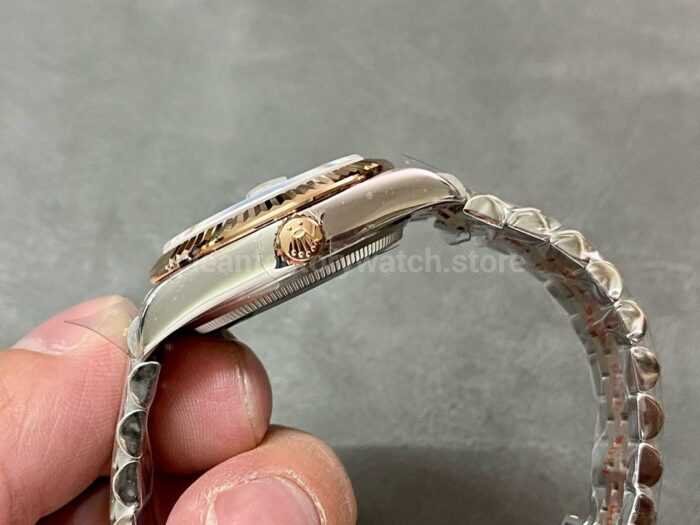 A Factory Rolex Datejust 278271 0032 31mm Half Rose Gold Silver Floral Motif Diamond Set Dial Jubilee Super Clone Watch,Clean Factory Watch