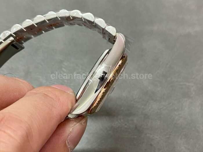 A Factory Rolex Datejust 278271 0032 31mm Half Rose Gold Silver Floral Motif Diamond Set Dial Jubilee 6 Super Clone Watch,Clean Factory Watch