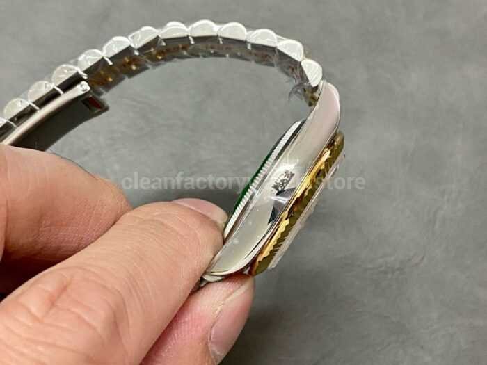 A Factory Rolex Datejust 278273 0030 31mm Half Yellow Gold Diamond Mop Green Dial Jubilee 2 Super Clone Watch,Clean Factory Watch