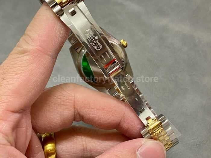 A Factory Rolex Datejust 278273 0030 31mm Half Yellow Gold Diamond Mop Green Dial Jubilee 7 Super Clone Watch,Clean Factory Watch