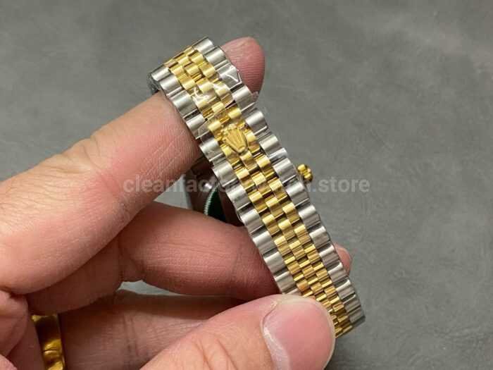 A Factory Rolex Datejust 278273 0030 31mm Half Yellow Gold Diamond Mop Green Dial Jubilee 9 Super Clone Watch,Clean Factory Watch