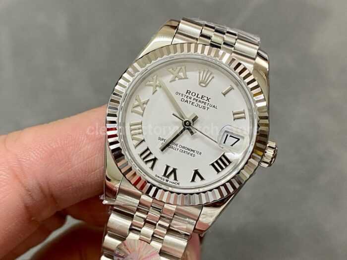A Factory Rolex Datejust 278274 0010 31mm Full 904L Roman Numerals White Dial Jubilee 3 Super Clone Watch,Clean Factory Watch