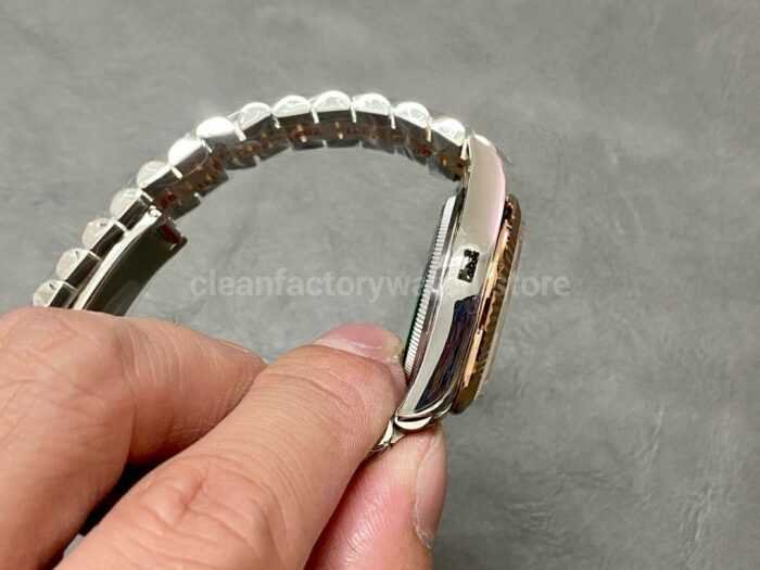 A Factory Rolex Datejust 278274 0024 31mm Half Rose Gold Diamond Mop Diamond Mop Pink Dial Jubilee 7 Super Clone Watch,Clean Factory Watch