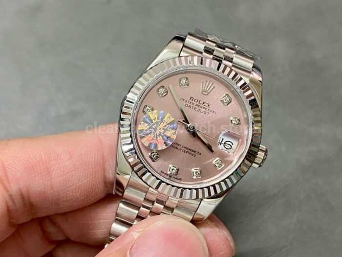 A Factory Rolex Datejust 278274 0032 31mm Full 904L Diamond Mop Pink Dial Jubilee 7 Super Clone Watch,Clean Factory Watch