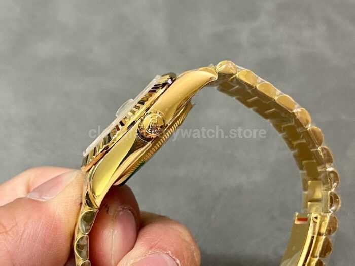 A Factory Rolex Datejust 278278 0030 31mm Full Yellow Gold Roman NumeralsDiamond Green Dial 3 Super Clone Watch,Clean Factory Watch