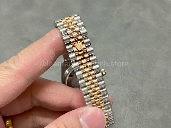 A Factory Rolex Datejust 278381RBR 0006 31mm Diamond Bezel Half Rose Gold Roman NumberDiamon 4 Super Clone Watch,Clean Factory Watch