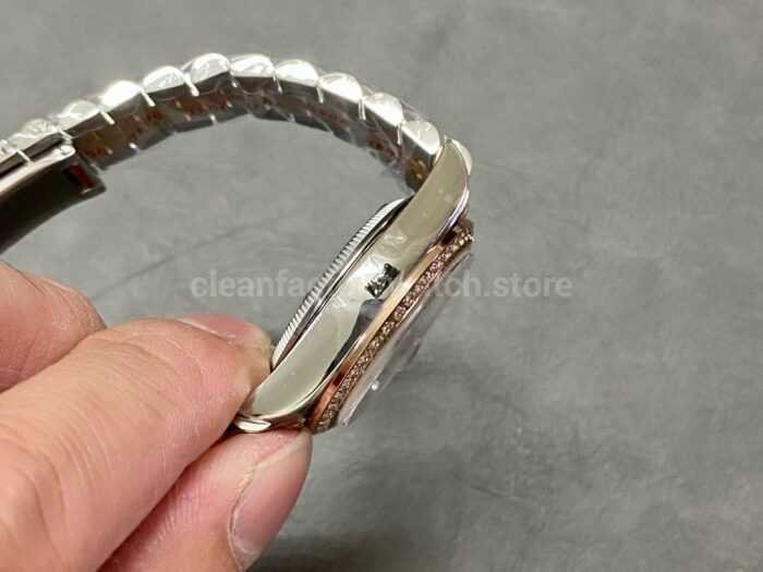 A Factory Rolex Datejust 278381RBR 0006 31mm Diamond Bezel Half Rose Gold Roman NumberDiamon 8 Super Clone Watch,Clean Factory Watch