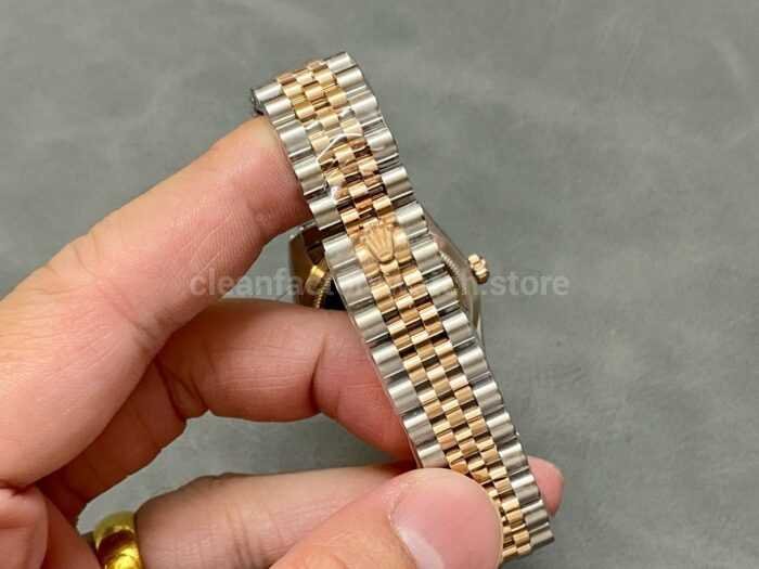 A Factory Rolex Datejust 278381RBR 0030 31mm Diamond Bezel Half Rose Gold Roman NumeralsDia 6 Super Clone Watch,Clean Factory Watch