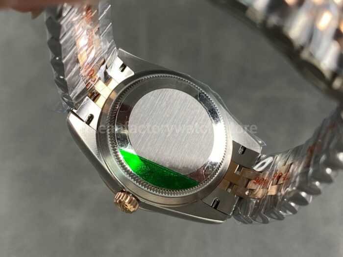A Factory Rolex Datejust 278381RBR 0032 31mm Diamond Bezel Half Rose Gold Silver Floral 4 Super Clone Watch,Clean Factory Watch