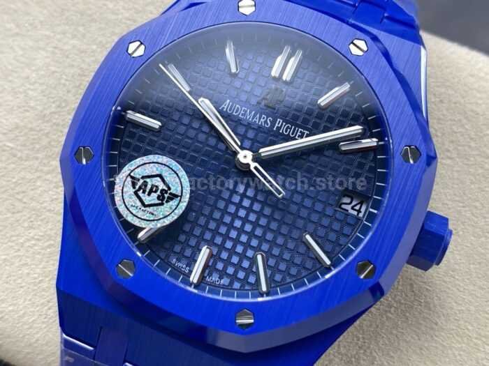 APS Factory Audemars Piguet Royal Oak 15500 Full Blue Ceramic Blue Dial 6 Super Clone Watch,Clean Factory Watch