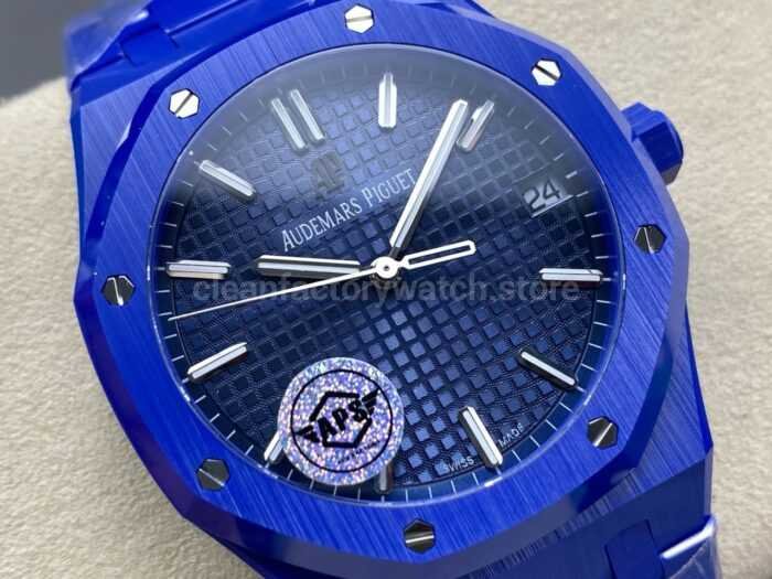APS Factory Audemars Piguet Royal Oak 15500 Full Blue Ceramic Blue Dial 7 Super Clone Watch,Clean Factory Watch