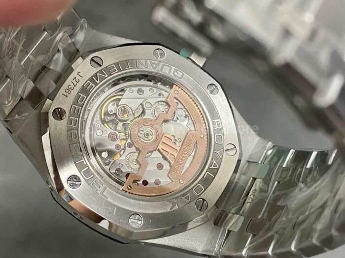 Audemars Piguet Royal Oak Perpetual Calendar Modified And Customized Moissanite Bezel Red Dial - Image 7