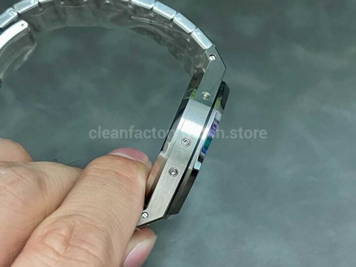 Audemars Piguet Royal Oak Perpetual Calendar Modified And Customized Moissanite Bezel Red Dial - Image 5