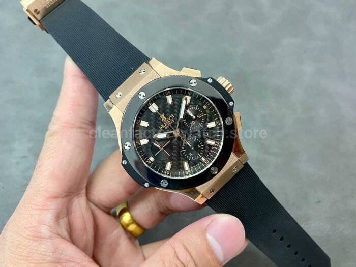 HB Factory Hublot Big Bang 301.PM.1780.RX 44mm Rose Gold Rubber Strap Black Dial - Image 3