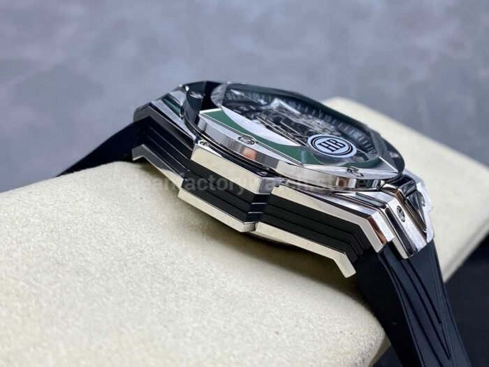 HB Factory Hublot Big Bang Sang Bleu ll 418.NX.1107.RX.MXM19 45mm Titanium Black Rubber Strap Skeletonized Black Dial - Image 5
