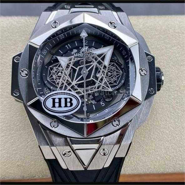 HB Factory Hublot Big Bang Sang Bleu Ll 418.NX.1107.RX.MXM19 45mm Titanium Black Rub (8) HB Factory Hublot Big Bang Sang Bleu ll 418.NX.1107.RX.MXM19 45mm Titanium Black Rubber Strap Skeletonized Black Dial - Image 1