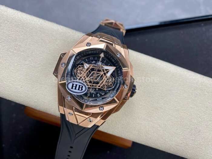 HB Factory Hublot Big Bang Sang Bleu ll 418.OX .1108.RX .MXM19 45mm Rose Gold Black R 5 Super Clone Watch,Clean Factory Watch