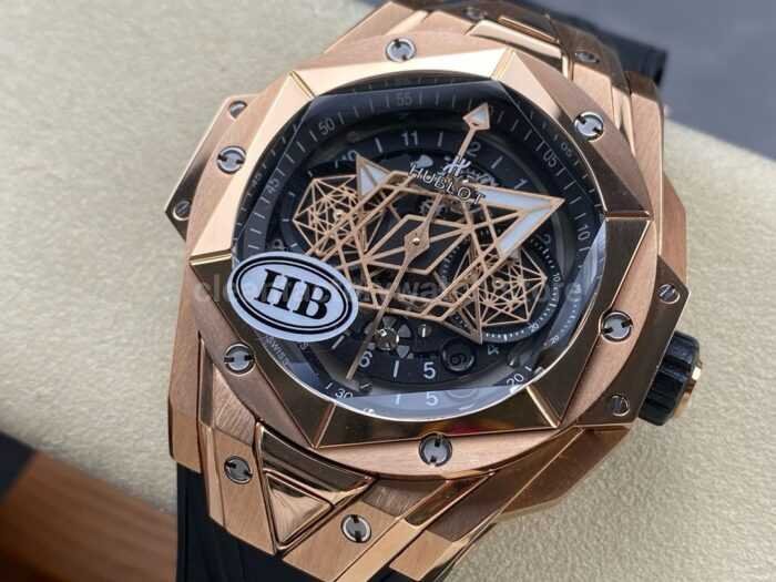 HB Factory Hublot Big Bang Sang Bleu ll 418.OX .1108.RX .MXM19 45mm Rose Gold Black R 7 Super Clone Watch,Clean Factory Watch