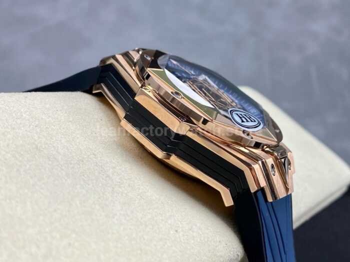HB Factory Hublot Big Bang Sang Bleu ll 418.OX .5108.RX .MXM20 45mm Rose Gold Blue Rubb 3 Super Clone Watch,Clean Factory Watch