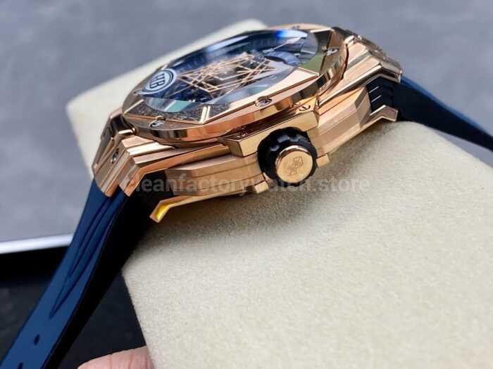 HB Factory Hublot Big Bang Sang Bleu ll 418.OX .5108.RX .MXM20 45mm Rose Gold Blue Rubb 4 Super Clone Watch,Clean Factory Watch