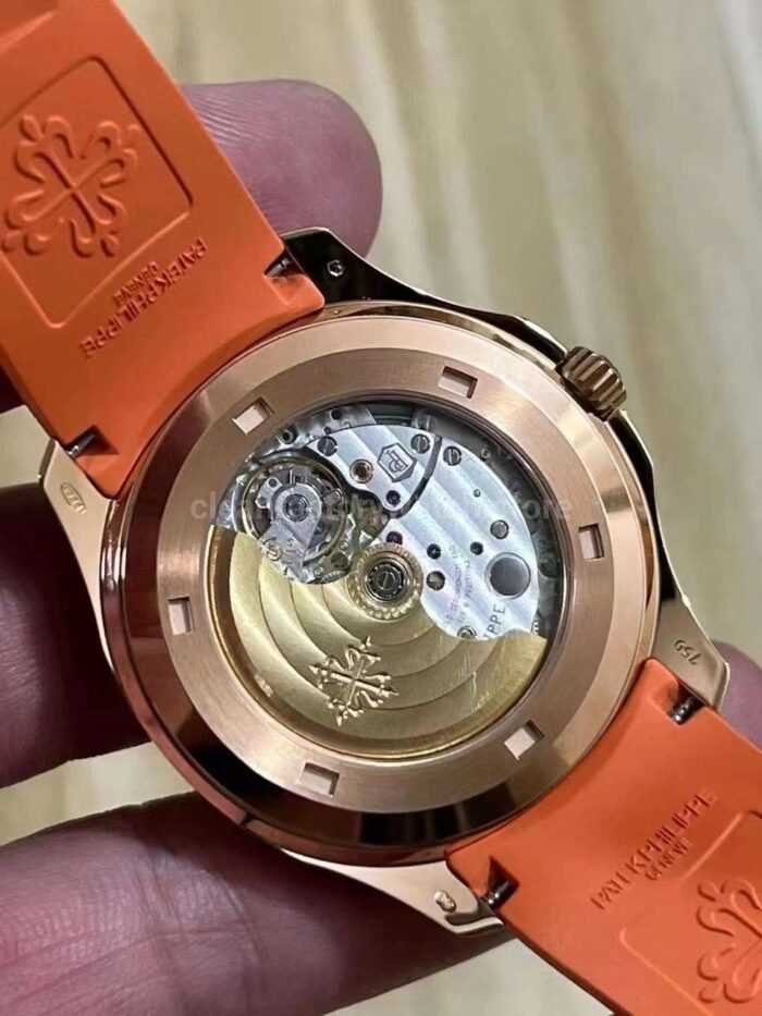 3K Factory Patek Philippe Aquanaut 40mm 5167R 001 Rose Gold Orange Rubber Strap Brown Dial 9 Super Clone Watch,Clean Factory Watch