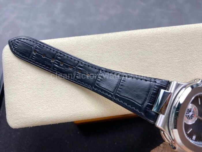 3K Factory Patek Philippe Nautilus 5980/1A-001 Leather Strap Blue Dial - Image 10