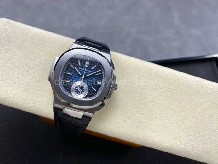3K Factory Patek Philippe Nautilus 5980/1A-001 Leather Strap Blue Dial - Image 5