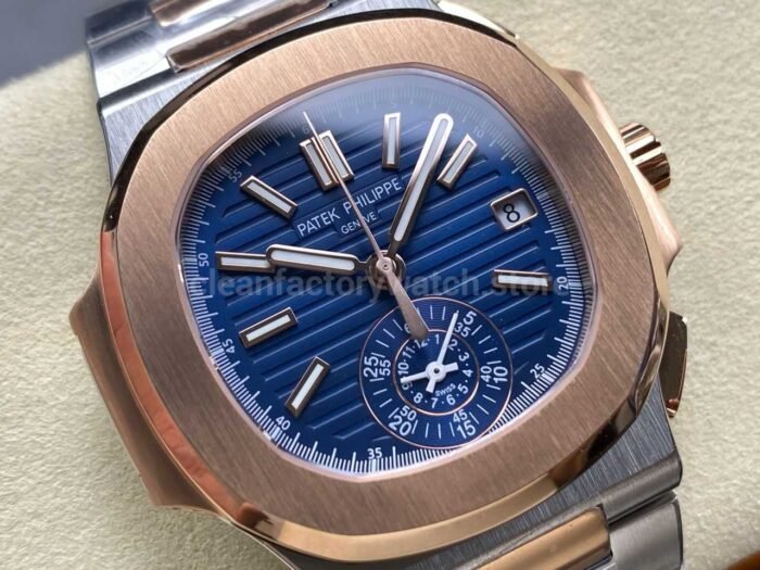 3K Factory Patek Philippe Nautilus 5980/1AR-0001 Half Rose Gold Blue Dial - Image 2