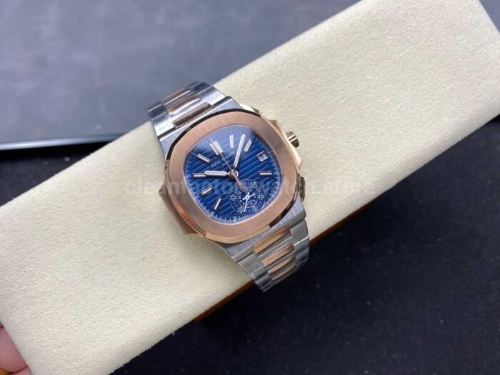 3K Factory Patek Philippe Nautilus 5980/1AR-0001 Half Rose Gold Blue Dial - Image 4