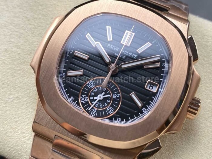 3K Factory Patek Philippe Nautilus 5980/1R-001 Rose Gold Black Dial - Image 3