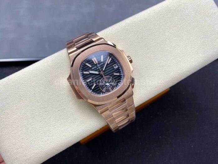 3K Factory Patek Philippe Nautilus 5980/1R-001 Rose Gold Black Dial - Image 4
