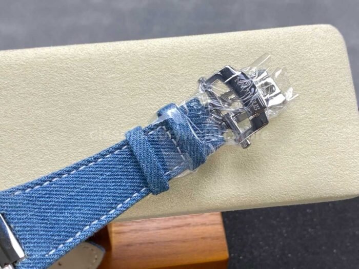 3K Factory Patek Philippe Nautilus 5980/60G-001 Calf Skin Strap White Gold Blue-Gray Dial - Image 9