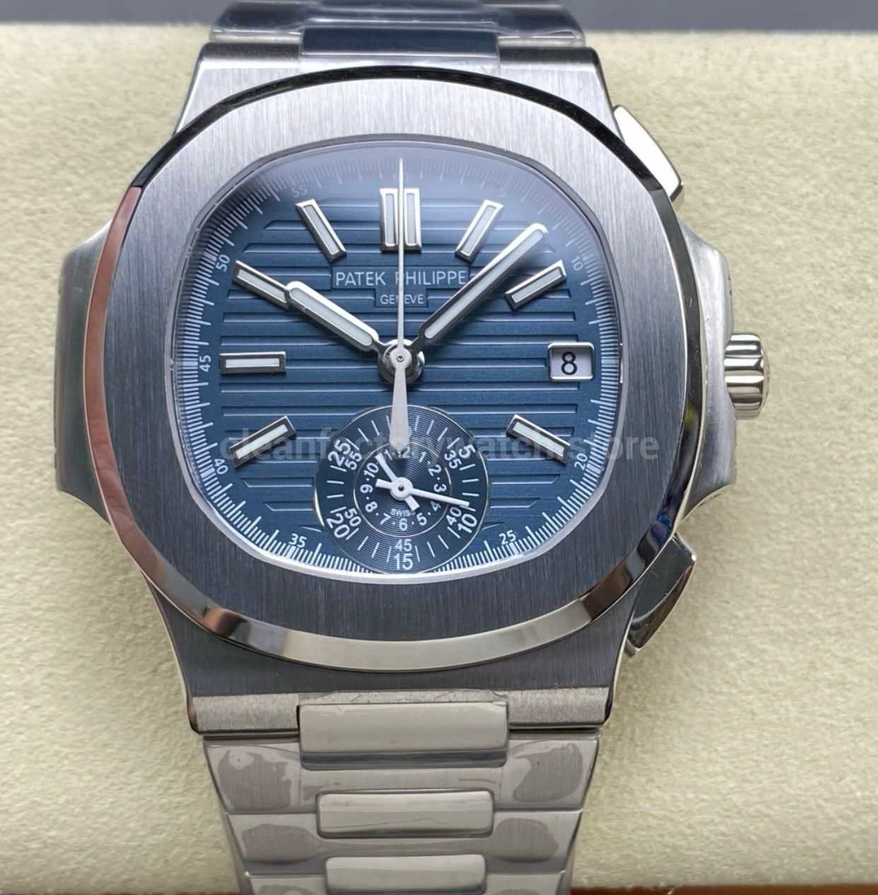 3K Factory Patek Philippe Nautilus 5980/60G-001 White Gold Blue-Gray Dial