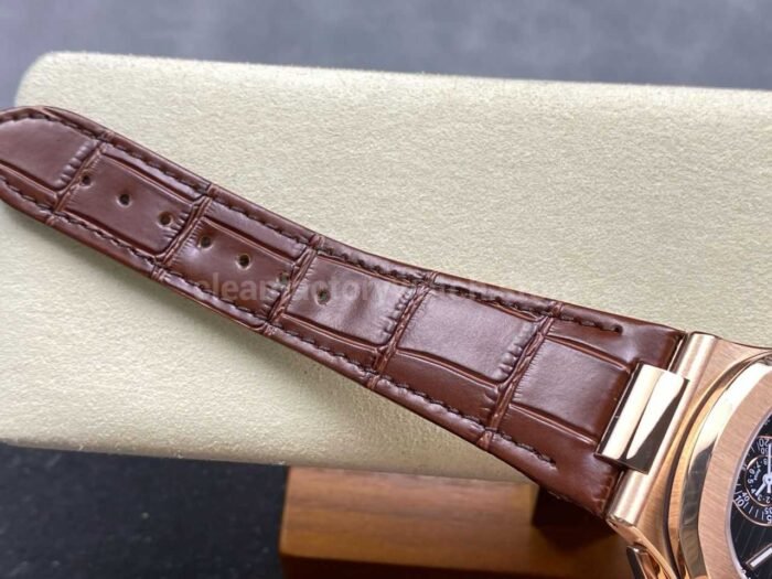 3K Factory Patek Philippe Nautilus 5980R-001 Leather Strap Rose Gold Brown Dial - Image 10