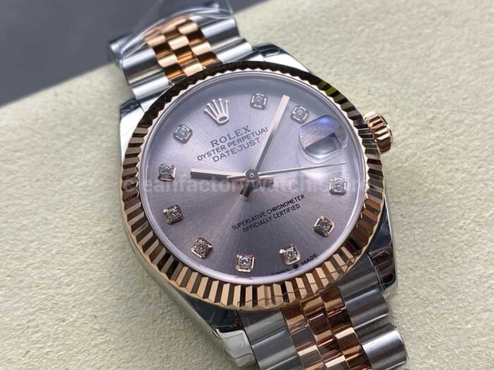 8+ Factory Rolex Datejust 278271-0024 31mm Half Rose Gold Diamond Pink Dial Jubilee - Image 2