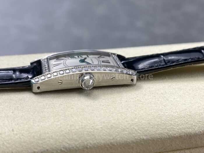 8848 Factory Cartier Tank Americaine 19mm Diamond Roman Numerals Silver Dial 5 Super Clone Watch,Clean Factory Watch