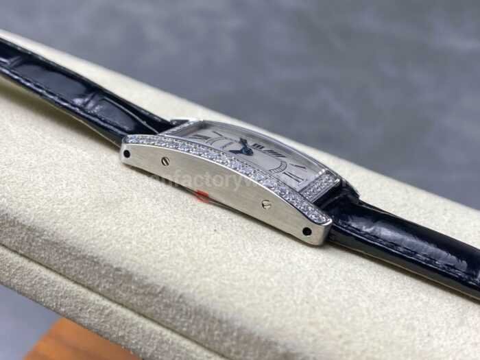 8848 Factory Cartier Tank Americaine 19mm Diamond Roman Numerals Silver Dial 7 Super Clone Watch,Clean Factory Watch